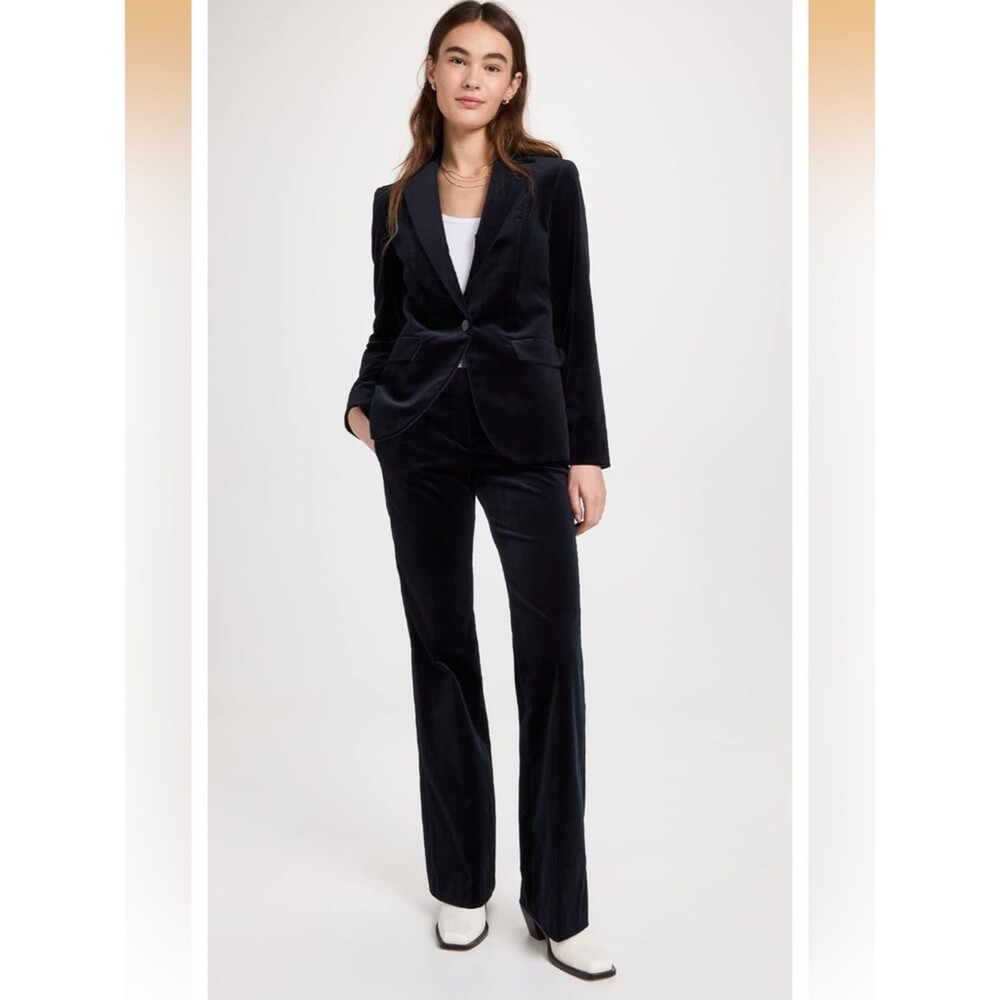 Theory Black Velvet Wide-legged Pants, Size 2 - NWT!